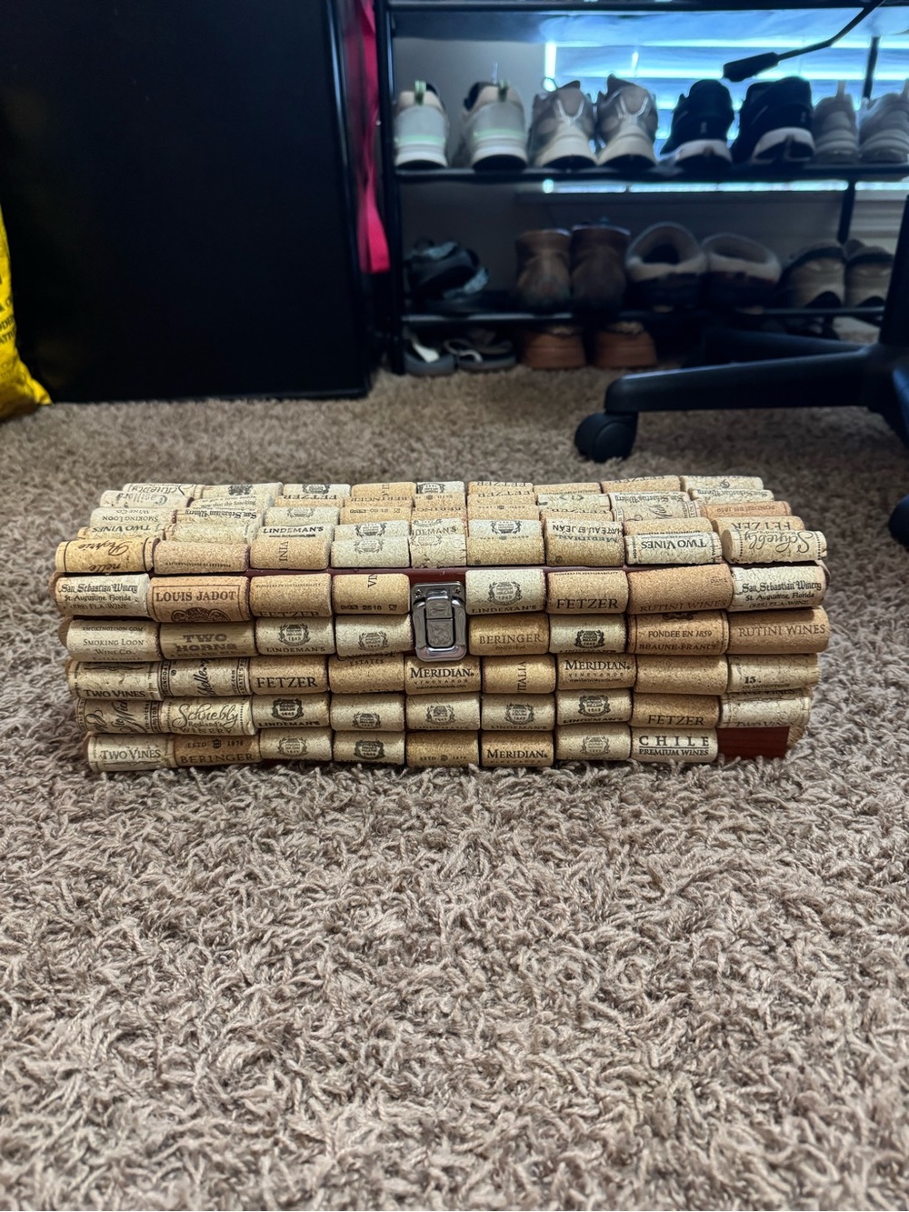 Wine Cork Decorative Storage Box - Natural Beige